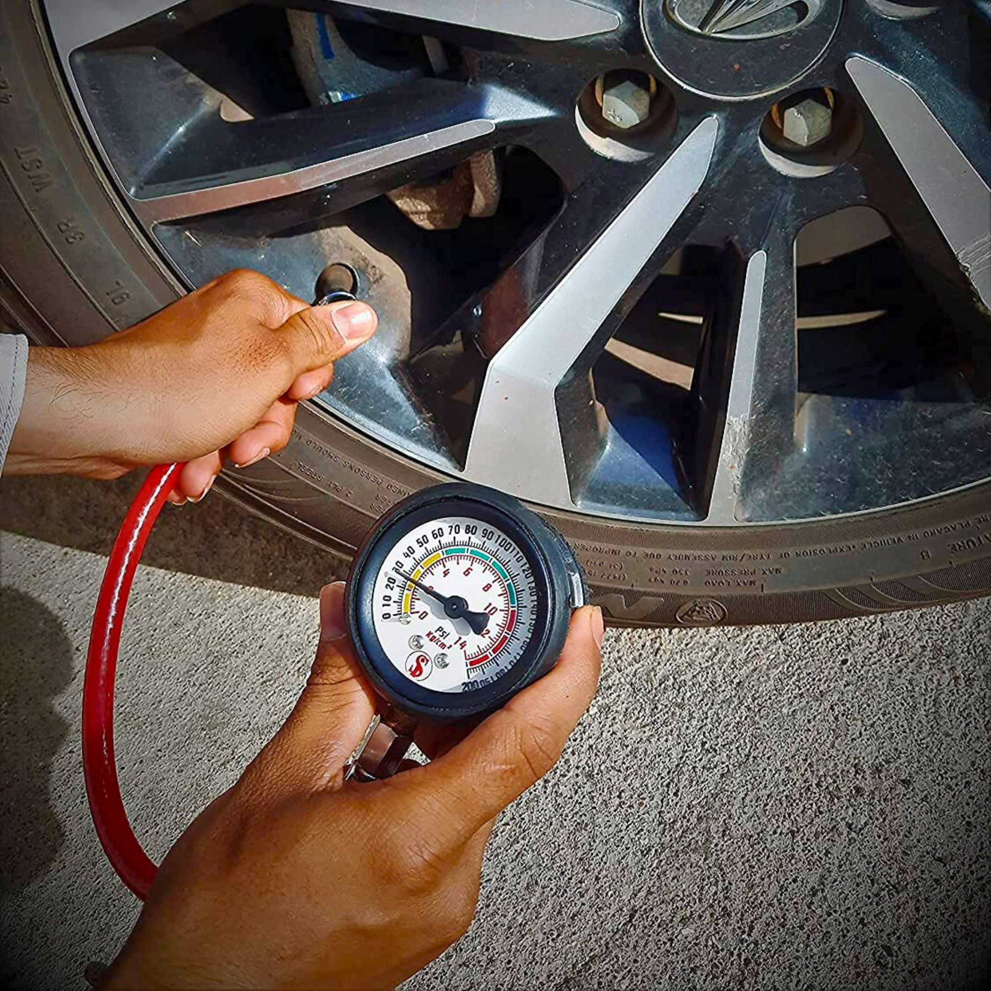 200 PSI Heavy Duty Pressure Air Pipe Gauge for Tyres