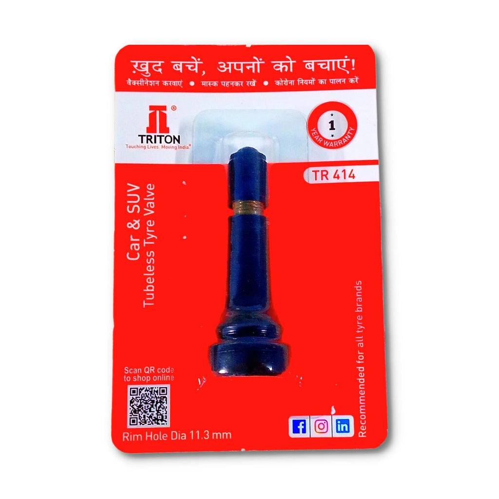 Triton TR414 Tubeless Valves for Car Tyres (Pack of 100)